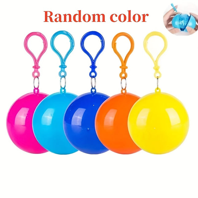 1Pcs Disposable Portable Raincoat Adult Emergency Waterproof Hood Poncho Hiking Camping Keyring Ball Must Rain Coat Unisex
