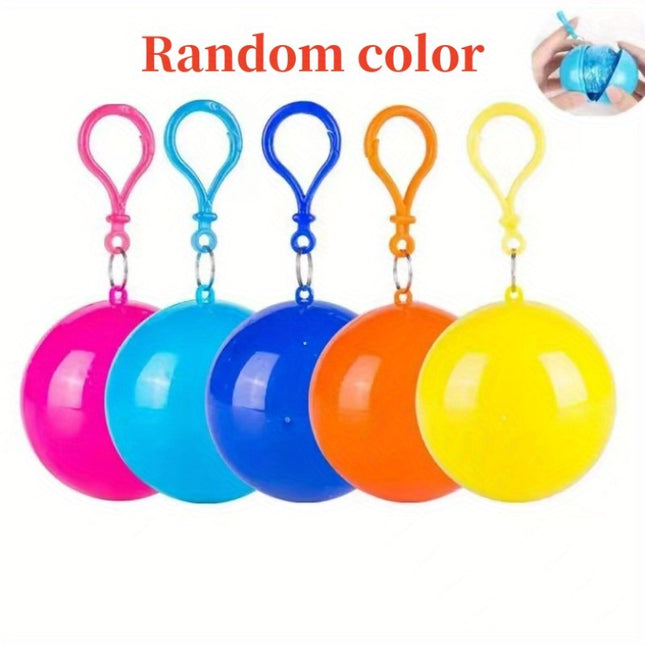 1Pcs Disposable Portable Raincoat Adult Emergency Waterproof Hood Poncho Hiking Camping Keyring Ball Must Rain Coat Unisex