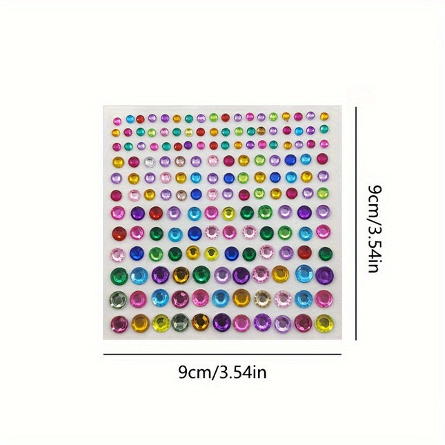 165/ 900 Pcs Facial Stickers Self Adhesive Rhinestones For Eye Makeup, 15 Colors Rainbow Rhinestones Face Jewelry Face Gems Stickers, DIY Nail Makeup 3mm 4mm 5mm 6mm Halloween Rave Festival Accessories Costume For Women
