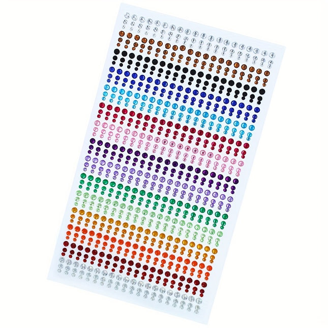 165/ 900 Pcs Facial Stickers Self Adhesive Rhinestones For Eye Makeup, 15 Colors Rainbow Rhinestones Face Jewelry Face Gems Stickers, DIY Nail Makeup 3mm 4mm 5mm 6mm Halloween Rave Festival Accessories Costume For Women
