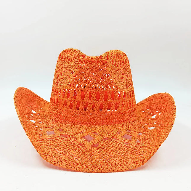 Hand-painted Western Cowboy hat Bronze green hat for men women Large Brim stiff straw hat summer sombrero vaquero hombreковбойс
