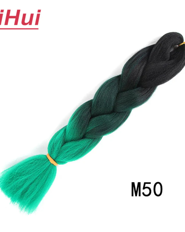 24 Inches Synthetic Braiding Hair Jumbo BraidOmbre Jumbo Hair Extension For Women DIY Hair Braids Purple Pink  Yellow Gray Lihu