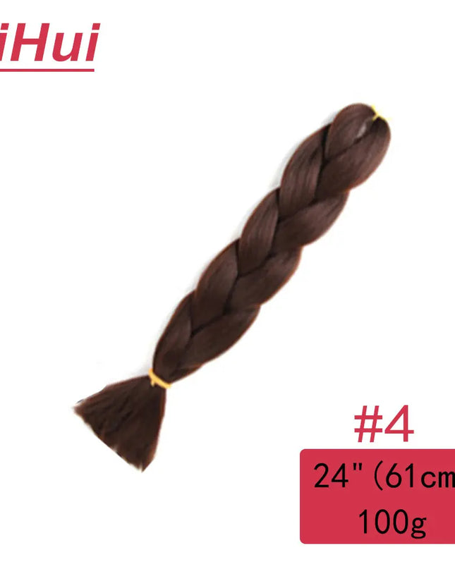 24 Inches Synthetic Braiding Hair Jumbo BraidOmbre Jumbo Hair Extension For Women DIY Hair Braids Purple Pink  Yellow Gray Lihu