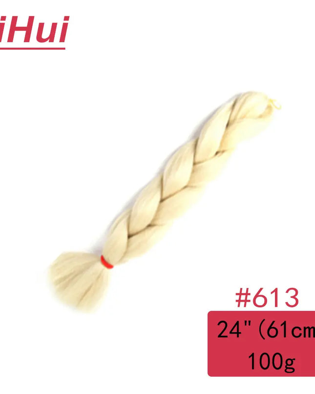 24 Inches Synthetic Braiding Hair Jumbo BraidOmbre Jumbo Hair Extension For Women DIY Hair Braids Purple Pink  Yellow Gray Lihu