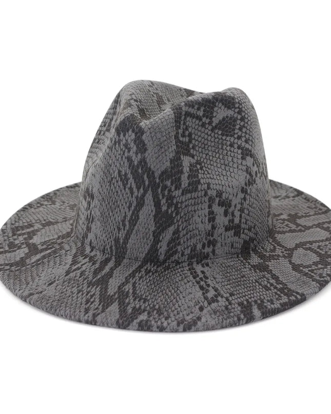 Men Fedora hats women Snakeskin Leopard Print hat feather jazz hats British style hat autumn  winter big along Multicolor hat
