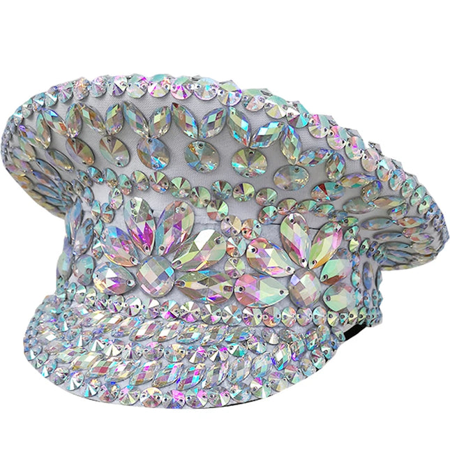 Fashion Handmade Adult Captain Hats Carnival Costume Performance Cap Stage Dance Show Festival Military Hat H001