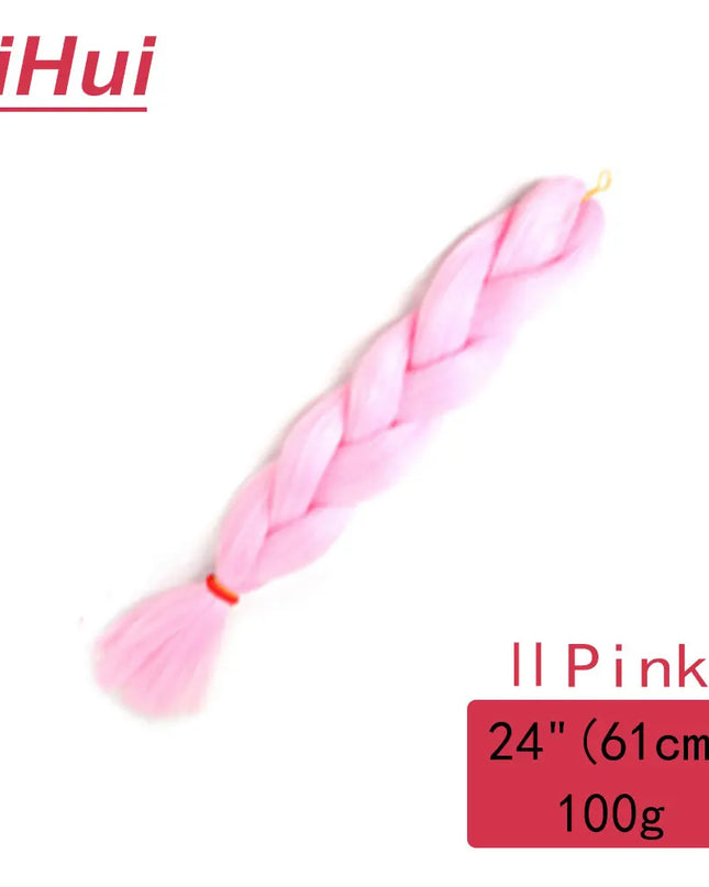 24 Inches Synthetic Braiding Hair Jumbo BraidOmbre Jumbo Hair Extension For Women DIY Hair Braids Purple Pink  Yellow Gray Lihu