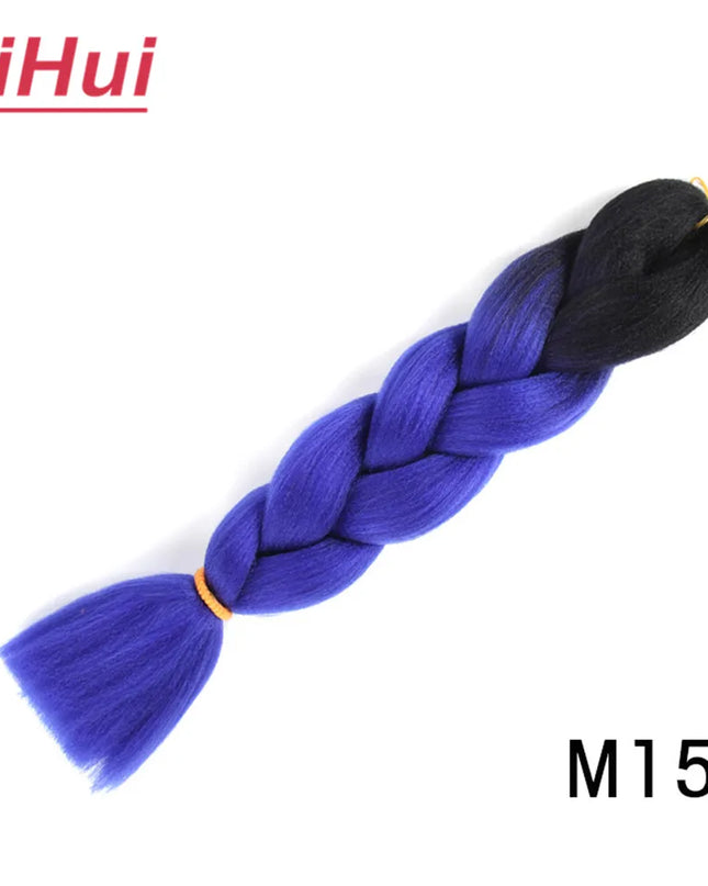 24 Inches Synthetic Braiding Hair Jumbo BraidOmbre Jumbo Hair Extension For Women DIY Hair Braids Purple Pink  Yellow Gray Lihu