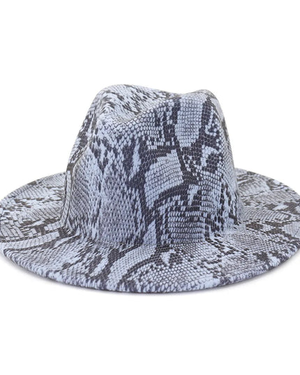 Men Fedora hats women Snakeskin Leopard Print hat feather jazz hats British style hat autumn  winter big along Multicolor hat
