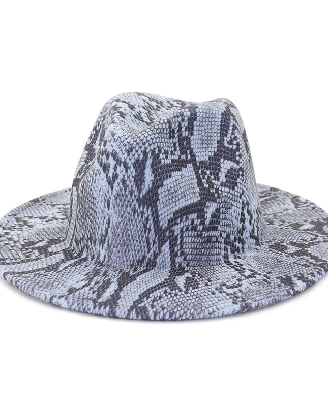 Men Fedora hats women Snakeskin Leopard Print hat feather jazz hats British style hat autumn  winter big along Multicolor hat