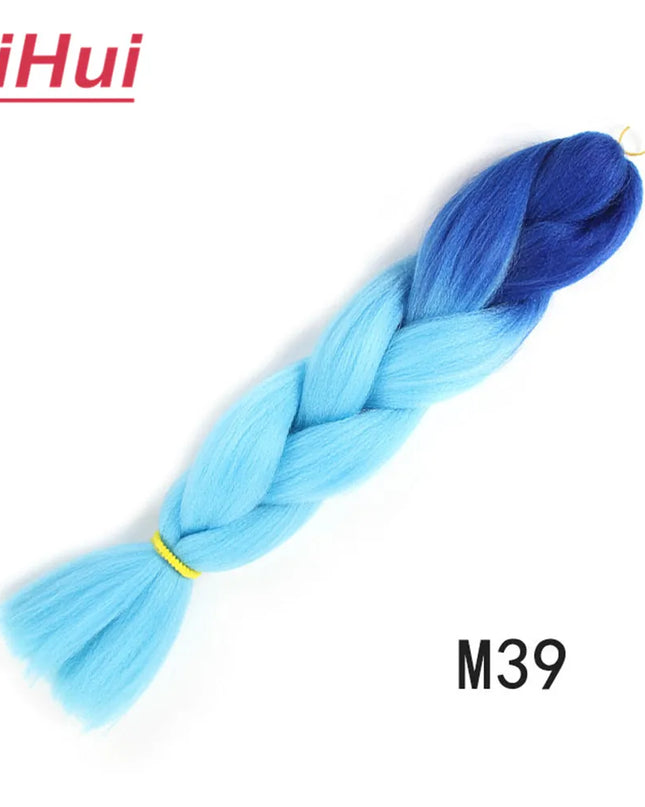 24 Inches Synthetic Braiding Hair Jumbo BraidOmbre Jumbo Hair Extension For Women DIY Hair Braids Purple Pink  Yellow Gray Lihu
