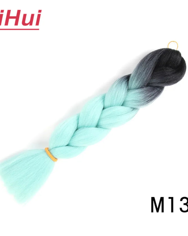 24 Inches Synthetic Braiding Hair Jumbo BraidOmbre Jumbo Hair Extension For Women DIY Hair Braids Purple Pink  Yellow Gray Lihu