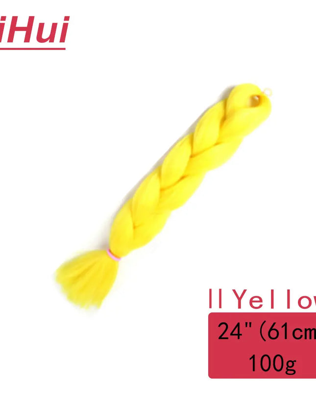24 Inches Synthetic Braiding Hair Jumbo BraidOmbre Jumbo Hair Extension For Women DIY Hair Braids Purple Pink  Yellow Gray Lihu