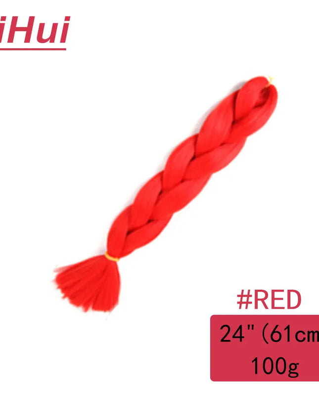 24 Inches Synthetic Braiding Hair Jumbo BraidOmbre Jumbo Hair Extension For Women DIY Hair Braids Purple Pink  Yellow Gray Lihu