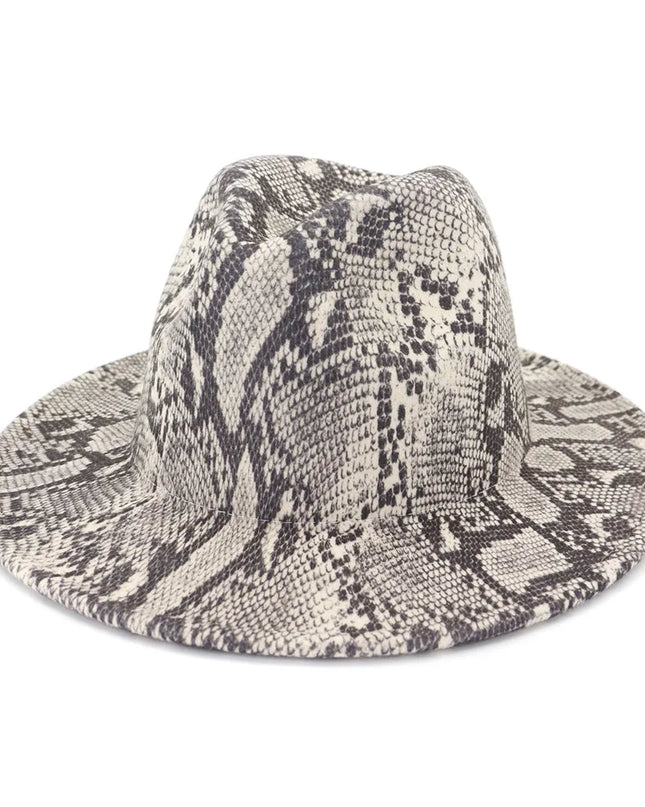 Men Fedora hats women Snakeskin Leopard Print hat feather jazz hats British style hat autumn  winter big along Multicolor hat