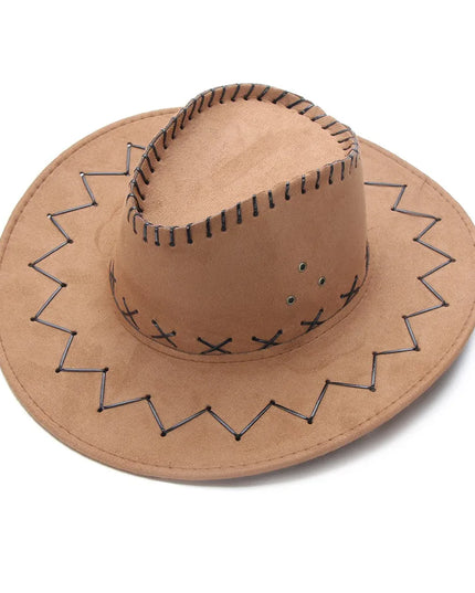 Western Cowboy Hat for Men Women Kids Fedora Outdoor Wide Brim Faux Leather Summer Wide Brim Beach Travel Cap Black White Pink