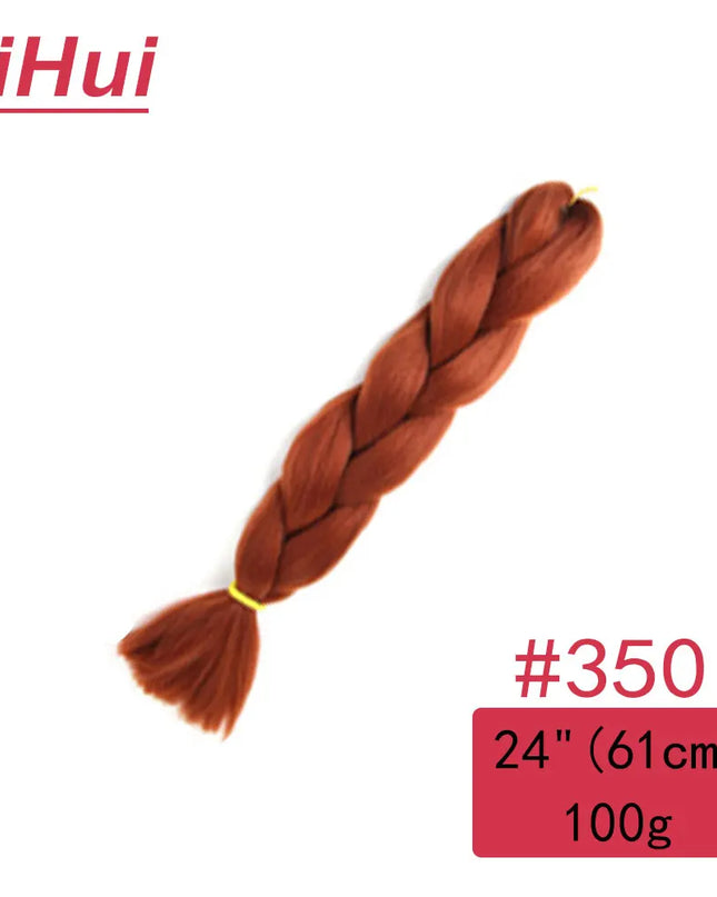 24 Inches Synthetic Braiding Hair Jumbo BraidOmbre Jumbo Hair Extension For Women DIY Hair Braids Purple Pink  Yellow Gray Lihu
