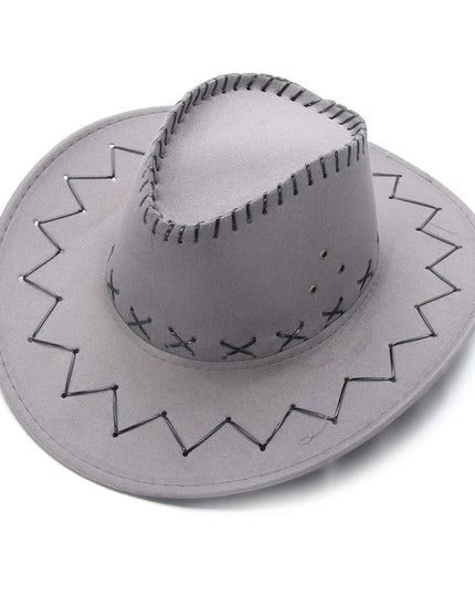 Western Cowboy Hat for Men Women Kids Fedora Outdoor Wide Brim Faux Leather Summer Wide Brim Beach Travel Cap Black White Pink