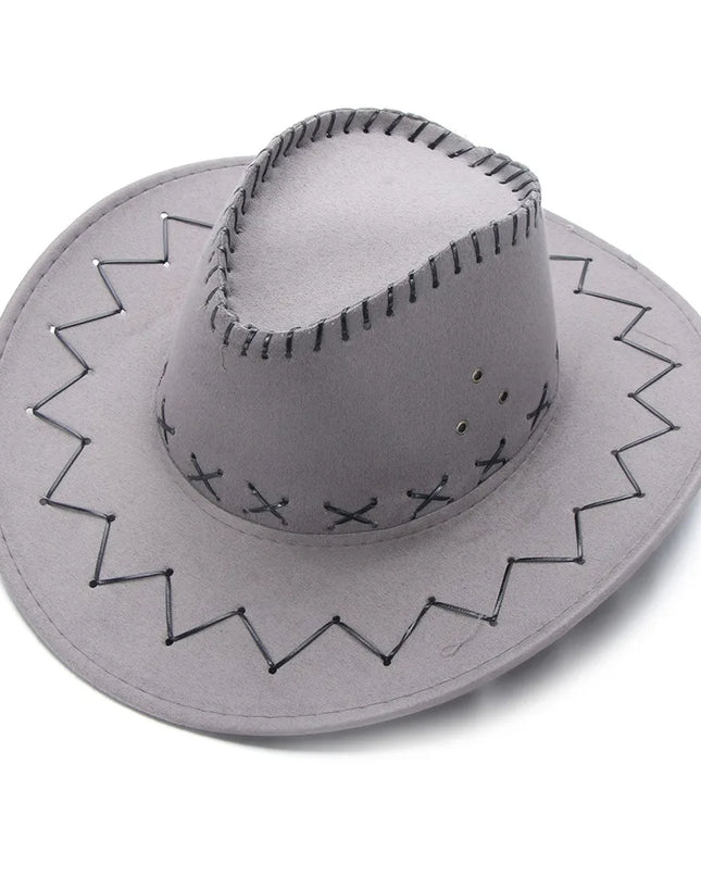 Western Cowboy Hat for Men Women Kids Fedora Outdoor Wide Brim Faux Leather Summer Wide Brim Beach Travel Cap Black White Pink