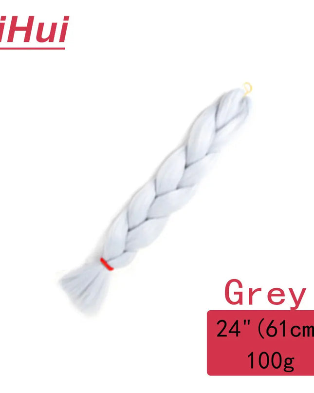 24 Inches Synthetic Braiding Hair Jumbo BraidOmbre Jumbo Hair Extension For Women DIY Hair Braids Purple Pink  Yellow Gray Lihu