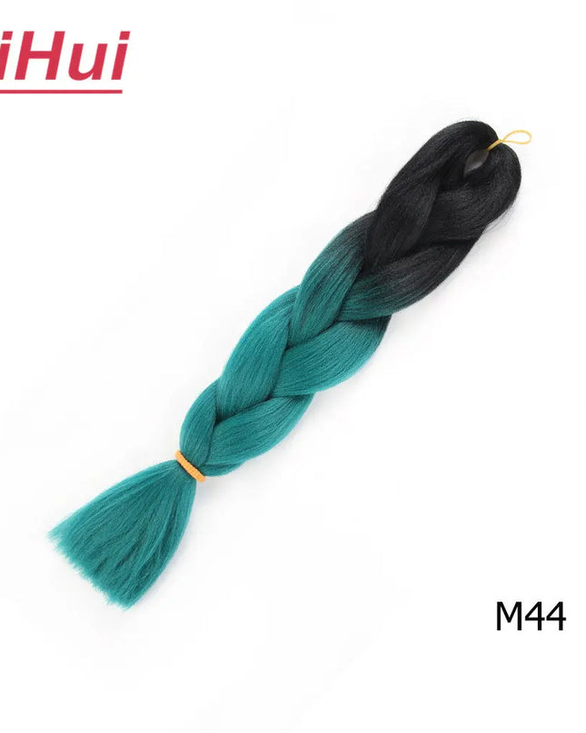 24 Inches Synthetic Braiding Hair Jumbo BraidOmbre Jumbo Hair Extension For Women DIY Hair Braids Purple Pink  Yellow Gray Lihu