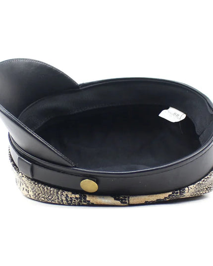 2021 Leather Snakeskin Beret Casual Octagonal Cap Autumn and Winter Painter Hat for Girl and Women 35