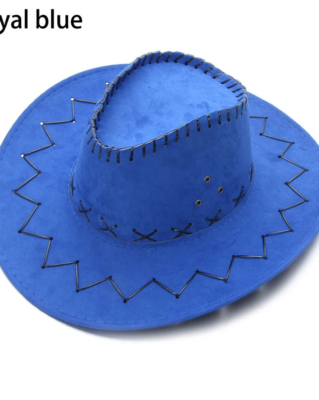 Western Cowboy Hat for Men Women Kids Fedora Outdoor Wide Brim Faux Leather Summer Wide Brim Beach Travel Cap Black White Pink