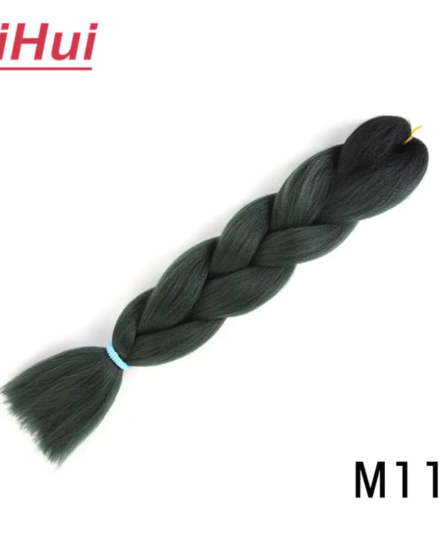 24 Inches Synthetic Braiding Hair Jumbo BraidOmbre Jumbo Hair Extension For Women DIY Hair Braids Purple Pink  Yellow Gray Lihu