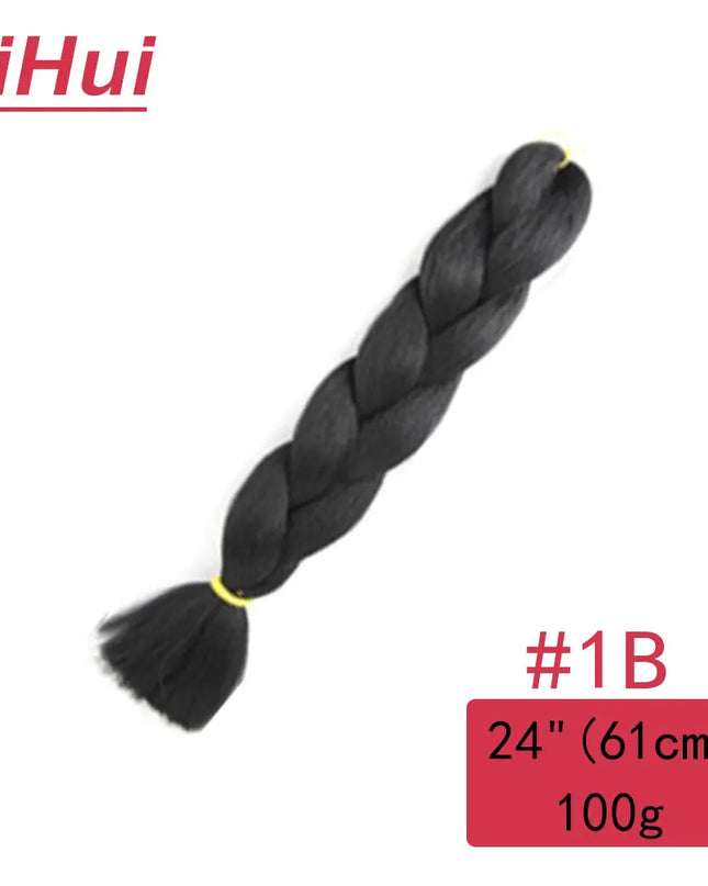 24 Inches Synthetic Braiding Hair Jumbo BraidOmbre Jumbo Hair Extension For Women DIY Hair Braids Purple Pink  Yellow Gray Lihu