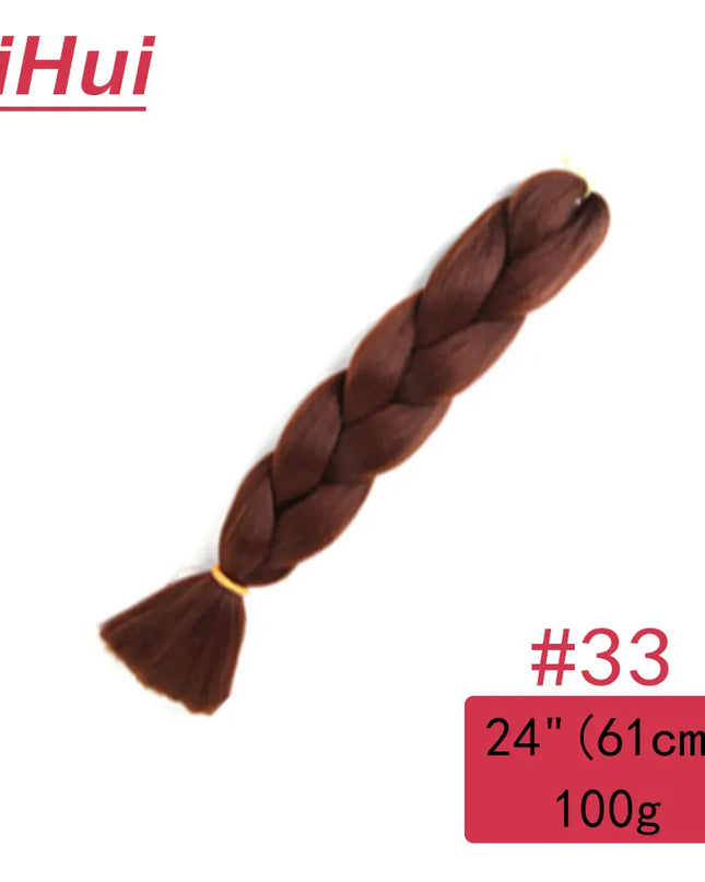 24 Inches Synthetic Braiding Hair Jumbo BraidOmbre Jumbo Hair Extension For Women DIY Hair Braids Purple Pink  Yellow Gray Lihu