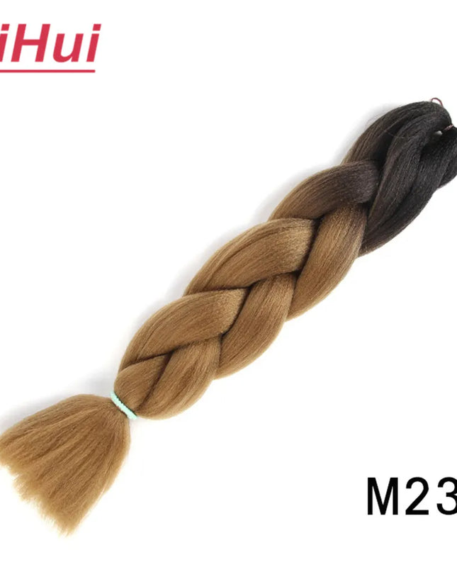 24 Inches Synthetic Braiding Hair Jumbo BraidOmbre Jumbo Hair Extension For Women DIY Hair Braids Purple Pink  Yellow Gray Lihu