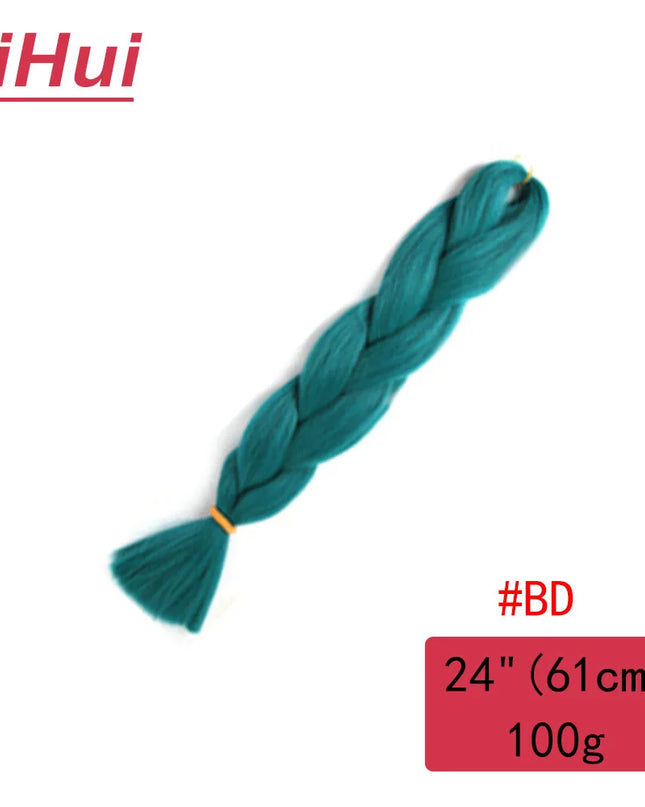 24 Inches Synthetic Braiding Hair Jumbo BraidOmbre Jumbo Hair Extension For Women DIY Hair Braids Purple Pink  Yellow Gray Lihu