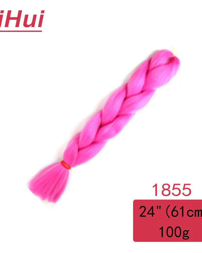 24 Inches Synthetic Braiding Hair Jumbo BraidOmbre Jumbo Hair Extension For Women DIY Hair Braids Purple Pink  Yellow Gray Lihu
