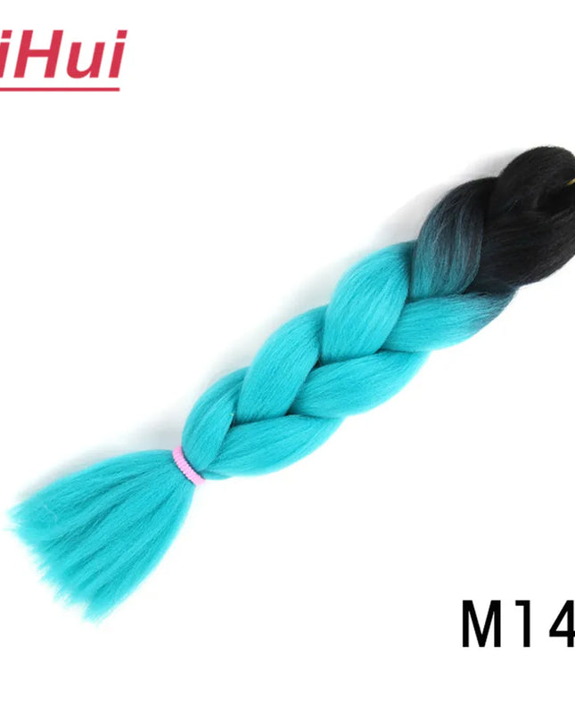 24 Inches Synthetic Braiding Hair Jumbo BraidOmbre Jumbo Hair Extension For Women DIY Hair Braids Purple Pink  Yellow Gray Lihu