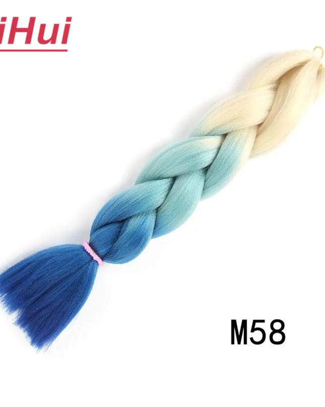 24 Inches Synthetic Braiding Hair Jumbo BraidOmbre Jumbo Hair Extension For Women DIY Hair Braids Purple Pink  Yellow Gray Lihu