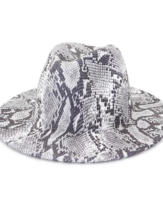 Men Fedora hats women Snakeskin Leopard Print hat feather jazz hats British style hat autumn  winter big along Multicolor hat