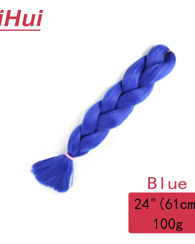 24 Inches Synthetic Braiding Hair Jumbo BraidOmbre Jumbo Hair Extension For Women DIY Hair Braids Purple Pink  Yellow Gray Lihu