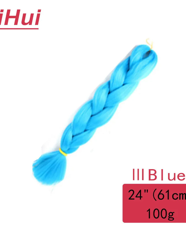 24 Inches Synthetic Braiding Hair Jumbo BraidOmbre Jumbo Hair Extension For Women DIY Hair Braids Purple Pink  Yellow Gray Lihu