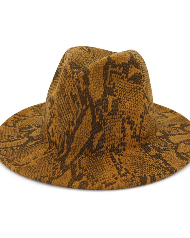 Men Fedora hats women Snakeskin Leopard Print hat feather jazz hats British style hat autumn  winter big along Multicolor hat