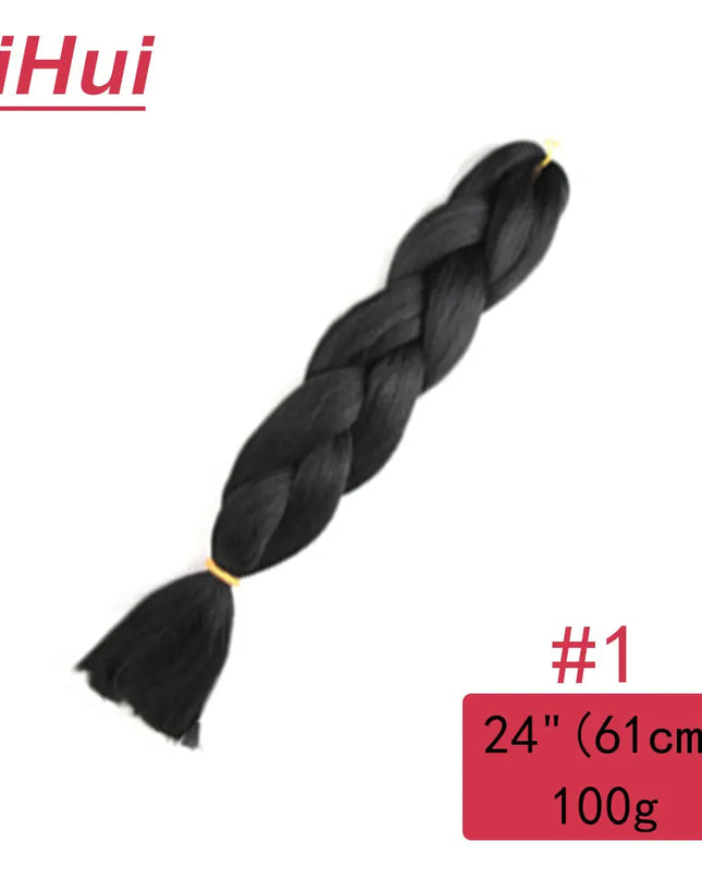 24 Inches Synthetic Braiding Hair Jumbo BraidOmbre Jumbo Hair Extension For Women DIY Hair Braids Purple Pink  Yellow Gray Lihu