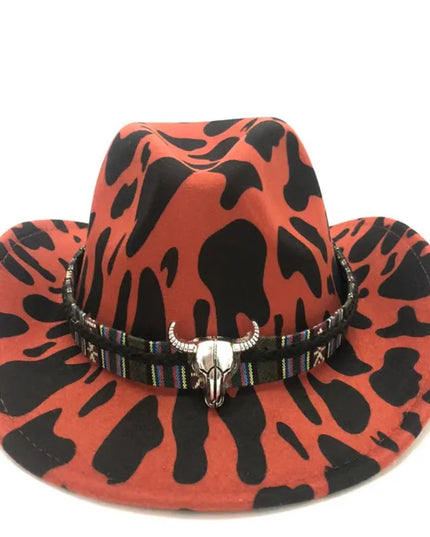 2021 cowboy hat jazz cow pattern curved edge monochrome knight felt hat for men and women with big eaves шапка мужская