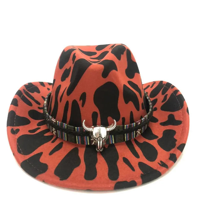 2021 cowboy hat jazz cow pattern curved edge monochrome knight felt hat for men and women with big eaves шапка мужская