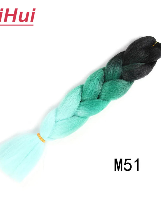24 Inches Synthetic Braiding Hair Jumbo BraidOmbre Jumbo Hair Extension For Women DIY Hair Braids Purple Pink  Yellow Gray Lihu