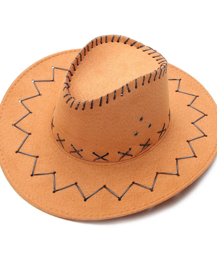 Western Cowboy Hat for Men Women Kids Fedora Outdoor Wide Brim Faux Leather Summer Wide Brim Beach Travel Cap Black White Pink