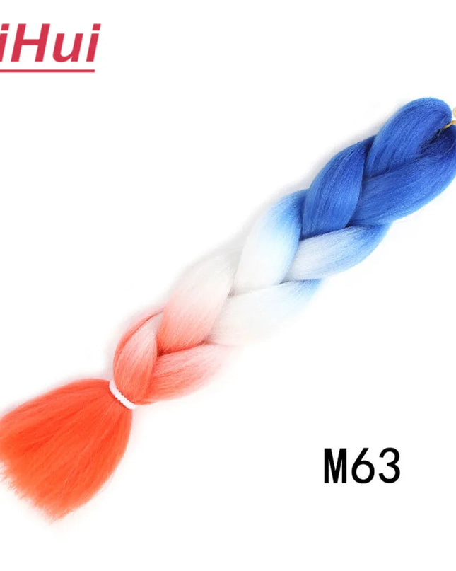24 Inches Synthetic Braiding Hair Jumbo BraidOmbre Jumbo Hair Extension For Women DIY Hair Braids Purple Pink  Yellow Gray Lihu