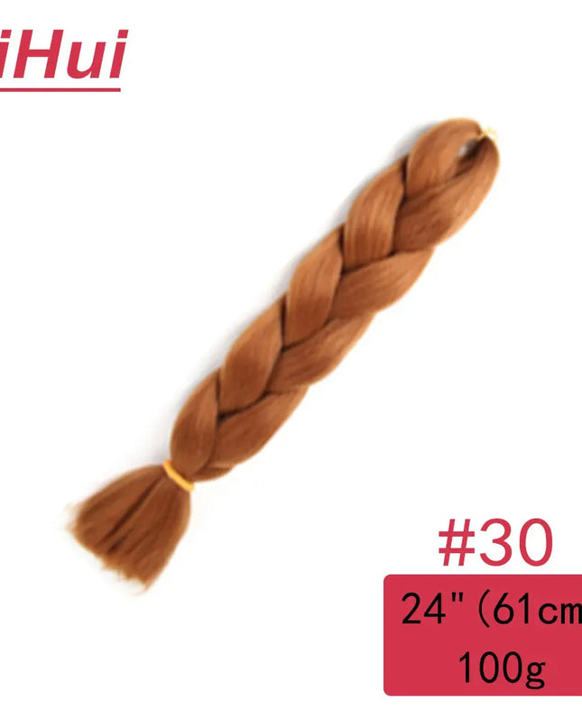 24 Inches Synthetic Braiding Hair Jumbo BraidOmbre Jumbo Hair Extension For Women DIY Hair Braids Purple Pink  Yellow Gray Lihu