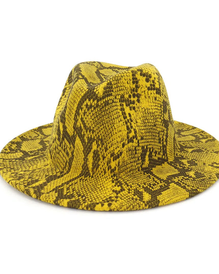 Men Fedora hats women Snakeskin Leopard Print hat feather jazz hats British style hat autumn  winter big along Multicolor hat