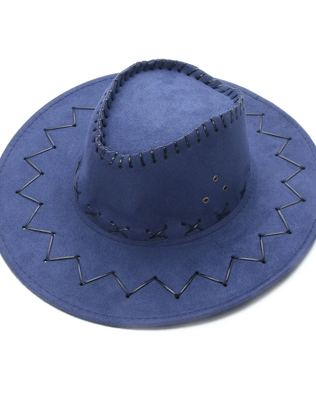 Western Cowboy Hat for Men Women Kids Fedora Outdoor Wide Brim Faux Leather Summer Wide Brim Beach Travel Cap Black White Pink