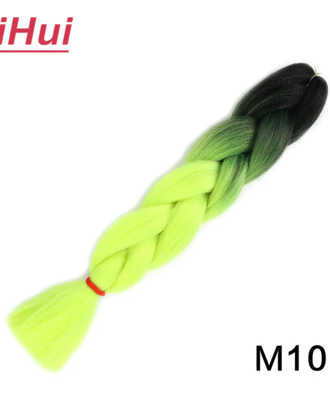24 Inches Synthetic Braiding Hair Jumbo BraidOmbre Jumbo Hair Extension For Women DIY Hair Braids Purple Pink  Yellow Gray Lihu