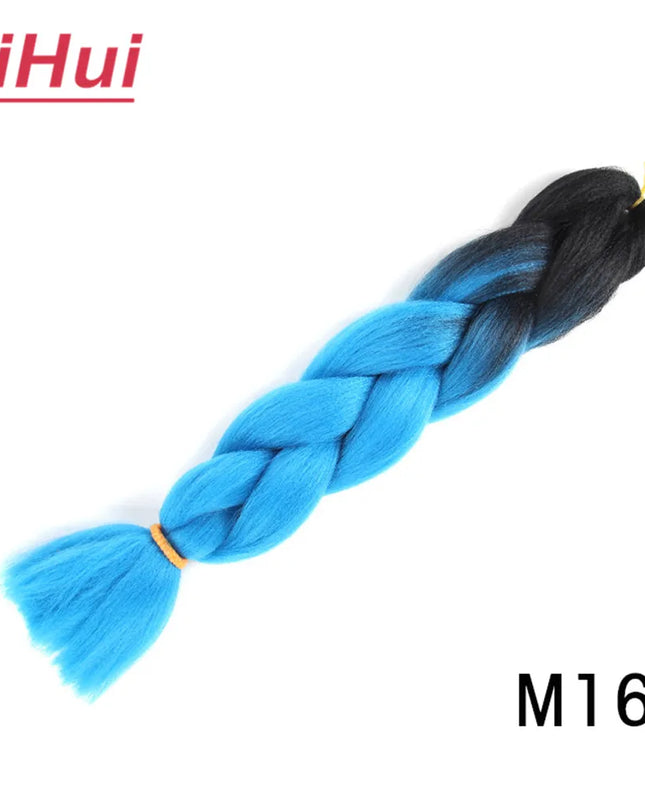 24 Inches Synthetic Braiding Hair Jumbo BraidOmbre Jumbo Hair Extension For Women DIY Hair Braids Purple Pink  Yellow Gray Lihu
